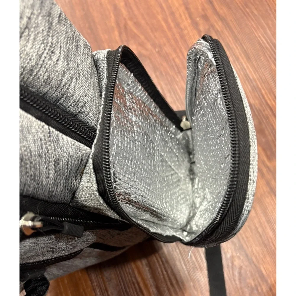 Eddie Bauer‎ Gray Rainier Back Pack Diaper-Bag Center Handle-Stroller Loops